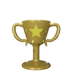 gold cup for champion isolated on white background