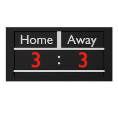 score board show home and away 3d icon isolated on white background