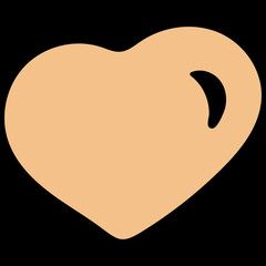 Pastel Heart Shape. Love Illustration. Hand Drawn Design for Valentines day Card Background. Web Icon, Symbol, Sign. Romantic Wedding Invitation.