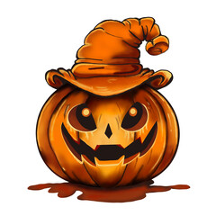 scary halloween pumpkin lantern realistic vector Stock Illustration.