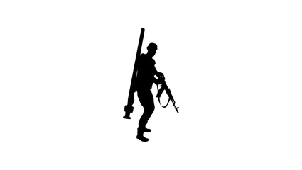 Ukraine soldier silhouette