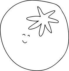 Cute fruit doodle berries. Nursery cartoon hand drawn coloring page element