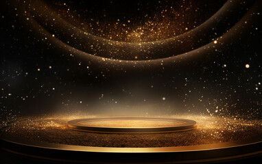 Obraz premium Stage shaped golden particle background