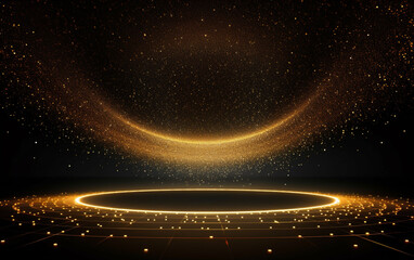 Obraz premium Stage shaped golden particle background