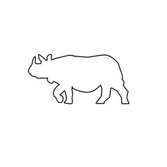 Rhinoceros animal illustration lineart style. In Transparant background