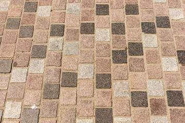 Paving blocks made of colorful square stones