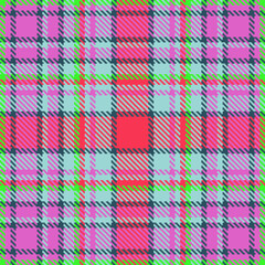 Vector seamless check of tartan fabric pattern with a plaid texture textile background.