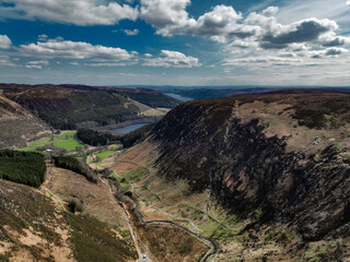 Mountain and Lake view on a sunny day in Wales, UK