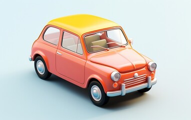 Tiny cute isometric car emoji - Soft, smooth design, Generative Ai