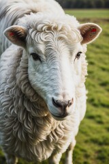 A Farm Mammal Animal Sheep Looking Closer Shot Photo