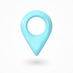3D realistic location blue map pin gps pointer markers vector illustration for destination. Web marker for position