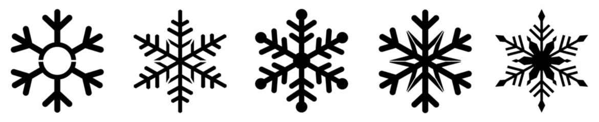 Snowflakes stencil. Drawing on different surfaces. New Year's pattern. A layout for laser or plotter cutting.