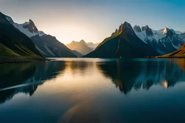 Foto op Plexiglas Alpen lake in the mountains New Zealand landscape Nature