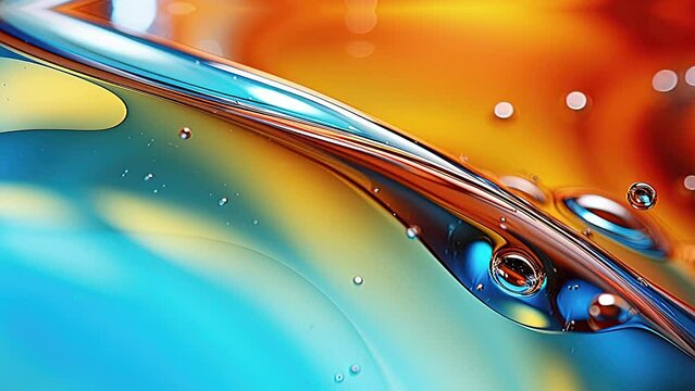 Abstract liquid texture video, fluid motion background graphic with layered texture, thick layer of paint, dreamy slow movement of material, marble mix of colors, alcohol ink, for business backdrop
