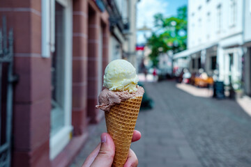 ice cream cone in the street