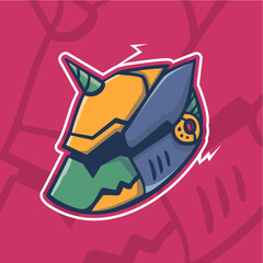 Modern cyborg mascot logo robotic dog to be the main icon template design mecha dog