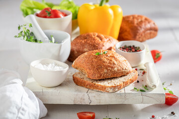 Spring and tasty buns for fresh breakfast.