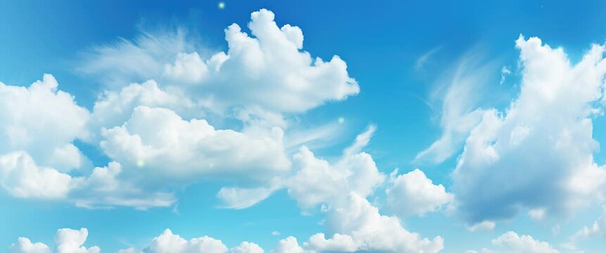 Anamorphic video huge heap bright white cloud on the blue sky