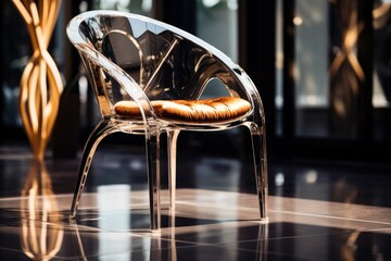 Fototapeta na wymiar contemporary modern chair - luxurious product photo created using generative AI tools