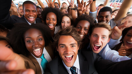 Colleagues Posing Joyfully and Informally at a Company Party