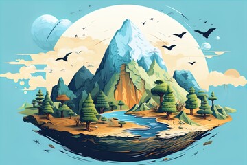 Surreal fantasy earth, sustainability, climate change, environment