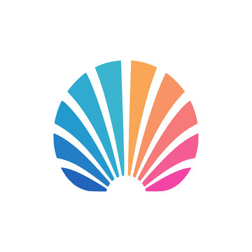 simple colorful shell nature wildlife logo vector illustration template design