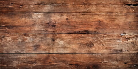 Fototapeta premium top view of a distressed wooden table texture, highlighting its aged and weathered appearance.