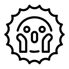 shocked line icon