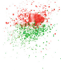 vector red and green watercolor splatter grunge splash design