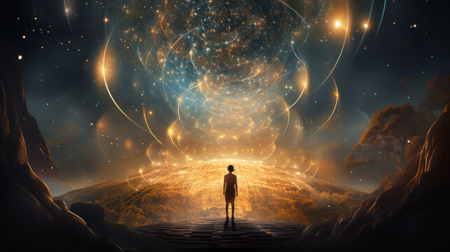 An artful depiction of a teacher as a guiding light, illuminating the path to knowledge 