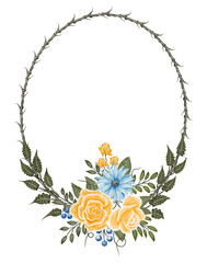 Watercolor flower arrangement. Hand painted watercolor illustration.