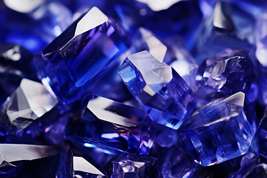 shiny tanzanite gem crystal close up pattern texture