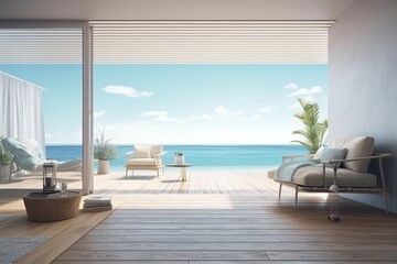 Fototapeta na wymiar luxury living room with a ocean view
