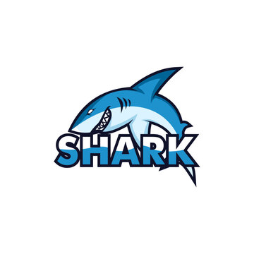 Shark logo vector, Angry Fish Shark Vector logo template