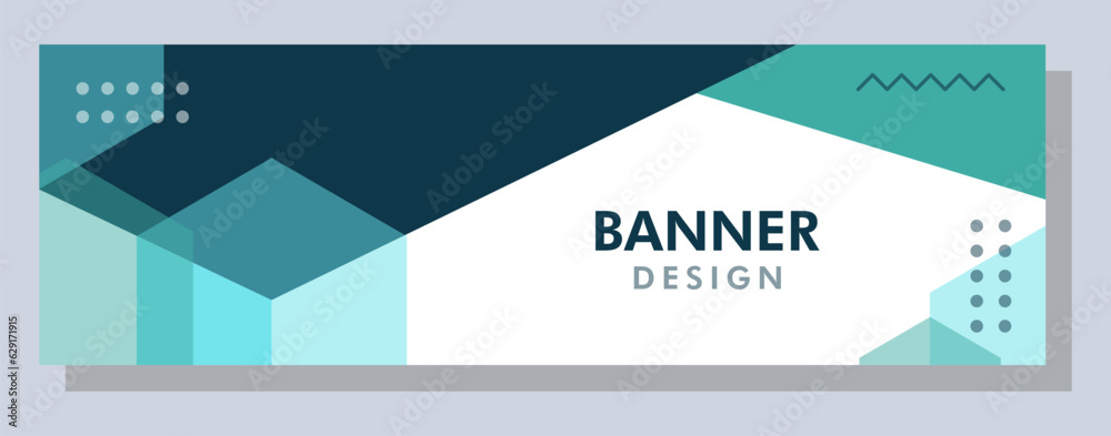 Wall mural abstract banner design. vector shape background. modern graphic template banner pattern for social m