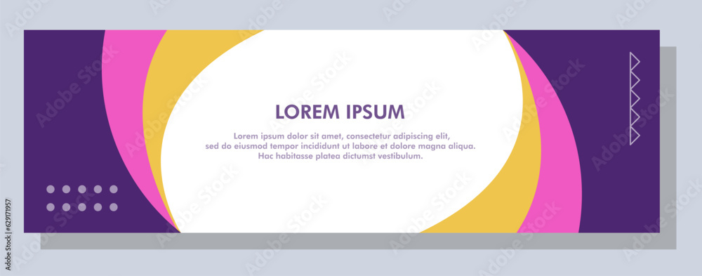 Wall mural abstract banner design. vector shape background. modern graphic template banner pattern for social m
