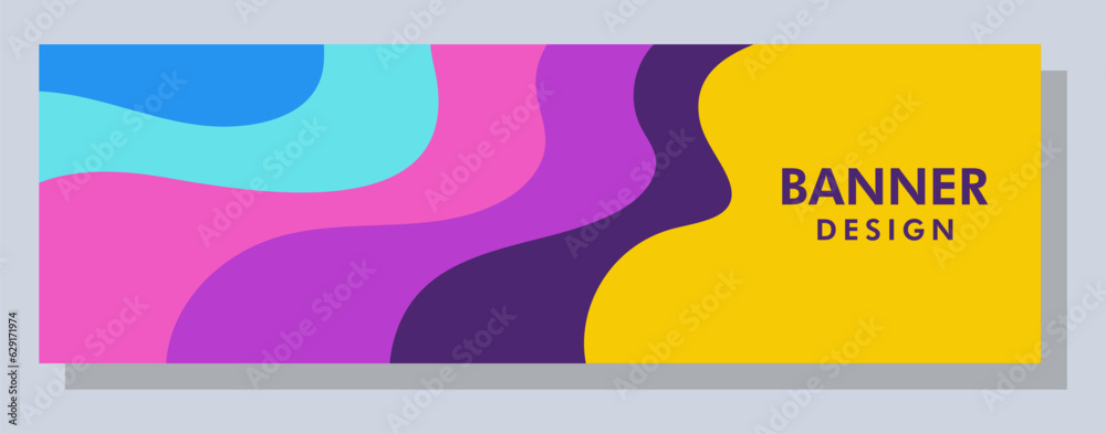 Wall mural abstract banner design. vector shape background. modern graphic template banner pattern for social m