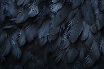 Abstract black feather background - obrazy, fototapety, plakaty