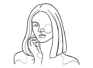Continuous one line drawing of minimalist woman. Vector illustration.