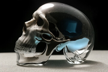 Obraz na płótnie Canvas Skull made out of glass