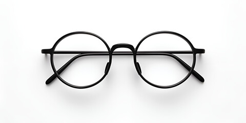 Black round glasses concept, Eye Glasses isolated on white background,  generative Ai
