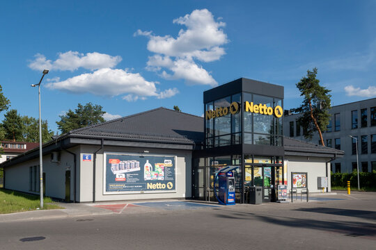 Warsaw, Poland - July 09, 2023: View of the supermarket Netto