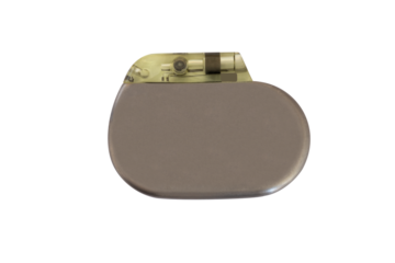 implantable pacemaker, cardiac arrhythmia pathology tool, isolated, transparent background, png