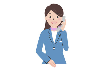 スーツを着た受付の女性のイラスト素材