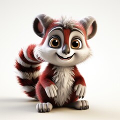 Obraz premium cute madagascar lemur - cartoon illustration created using generative Ai tools