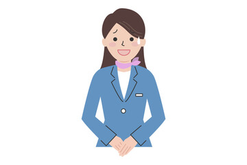 Fototapeta premium スーツを着た受付の女性のイラスト素材