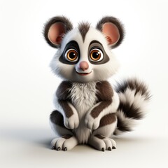 cute madagascar lemur - cartoon illustration created using generative Ai tools