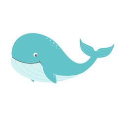 Cute cartoon whale.