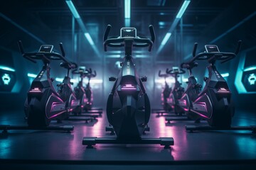 exercise bike in a luxury gym