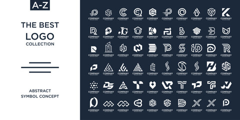 Vector collection of abstract initial a-z logo template branding for your company.